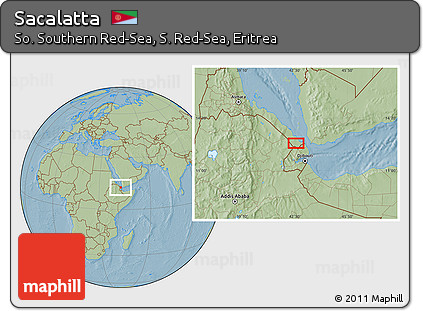 Savanna Style Location Map of Sacalatta, hill shading