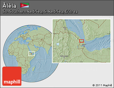 Savanna Style Location Map of Ālēla, hill shading