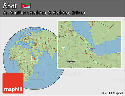 Savanna Style Location Map of Ābdī