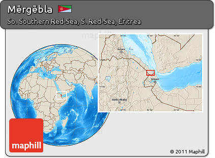 Shaded Relief Location Map of Mērgēbla