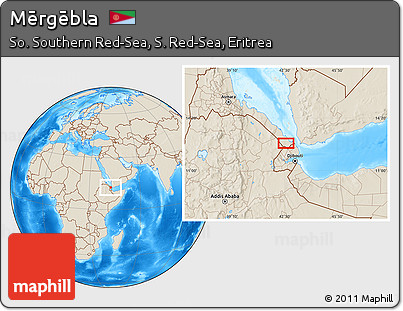Shaded Relief Location Map of Mērgēbla