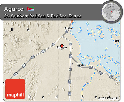 Shaded Relief Map of Agurto