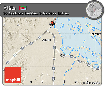 Shaded Relief Map of Ālēla