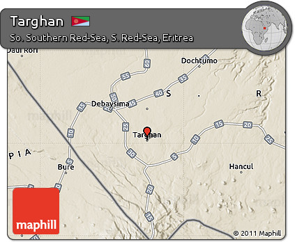 Shaded Relief Map of Targhan