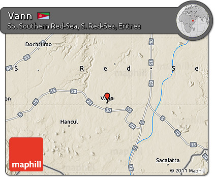 Shaded Relief Map of Vann