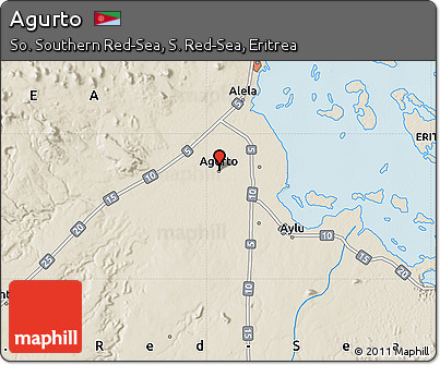Shaded Relief Map of Agurto