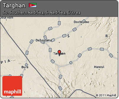 Shaded Relief Map of Targhan