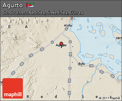 Shaded Relief Map of Agurto