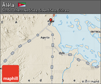 Shaded Relief Map of Ālēla