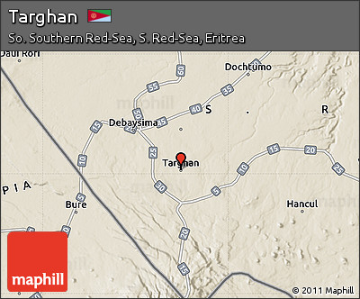 Shaded Relief Map of Targhan