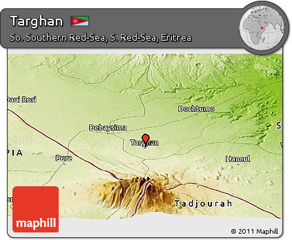Physical Panoramic Map of Targhan