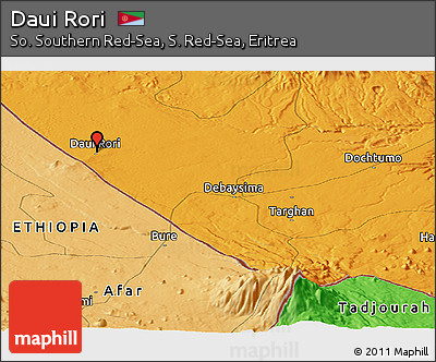 Political Panoramic Map of Daui Rori
