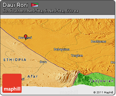 Political Panoramic Map of Daui Rori