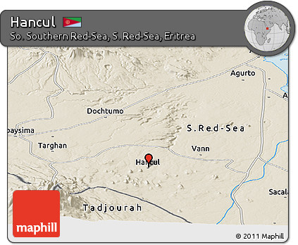 Shaded Relief Panoramic Map of Hancul