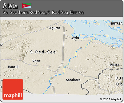 Shaded Relief Panoramic Map of Ālēla