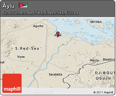 Shaded Relief Panoramic Map of Āylu