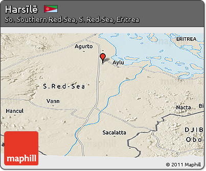 Shaded Relief Panoramic Map of Harsīlē