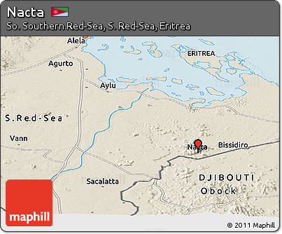 Shaded Relief Panoramic Map of Nacta