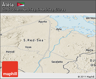 Shaded Relief Panoramic Map of Ālēla