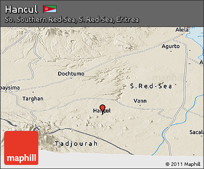 Shaded Relief Panoramic Map of Hancul