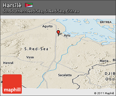 Shaded Relief Panoramic Map of Harsīlē