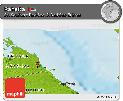 Physical Panoramic Map of Raheita