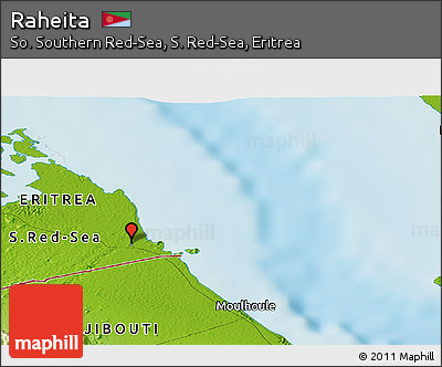 Physical Panoramic Map of Raheita
