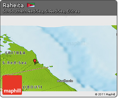 Physical Panoramic Map of Raheita