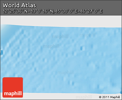 Physical 3D Map of the Area around 12° 42' 56" N, 45° 58' 30" E