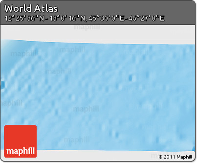 Physical 3D Map of the Area around 12° 42' 56" N, 45° 58' 30" E