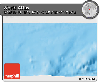 Physical 3D Map of the Area around 12° 42' 56" N, 46° 49' 30" E