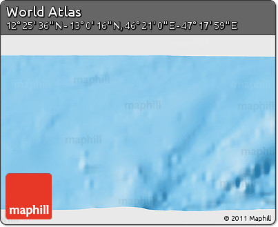 Physical 3D Map of the Area around 12° 42' 56" N, 46° 49' 30" E
