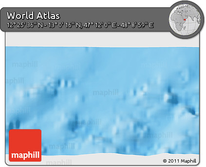 Physical 3D Map of the Area around 12° 42' 56" N, 47° 40' 29" E
