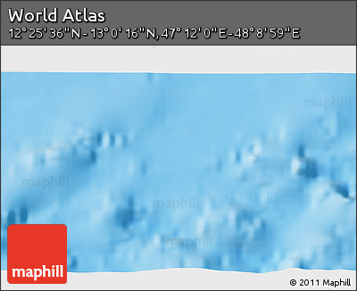 Physical 3D Map of the Area around 12° 42' 56" N, 47° 40' 29" E