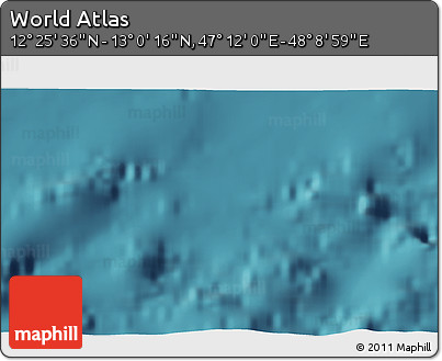 Satellite 3D Map of the Area around 12° 42' 56" N, 47° 40' 29" E