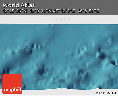 Satellite 3D Map of the Area around 12° 42' 56" N, 47° 40' 29" E