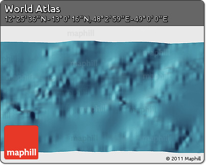Satellite 3D Map of the Area around 12° 42' 56" N, 48° 31' 29" E