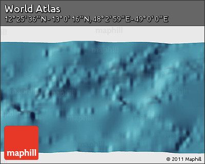 Satellite 3D Map of the Area around 12° 42' 56" N, 48° 31' 29" E