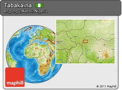 Physical Location Map of Tabakaina