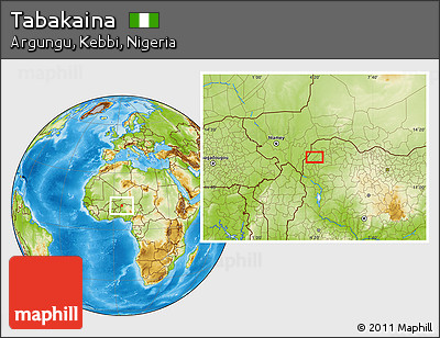 Physical Location Map of Tabakaina
