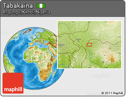 Physical Location Map of Tabakaina