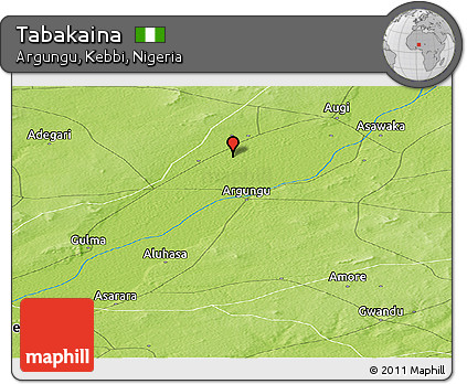 Physical Panoramic Map of Tabakaina