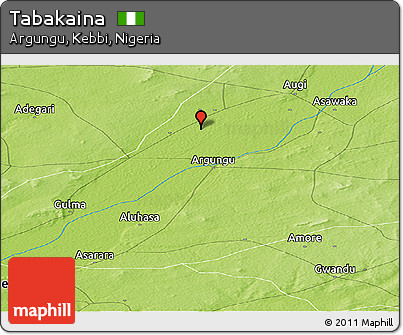 Physical Panoramic Map of Tabakaina