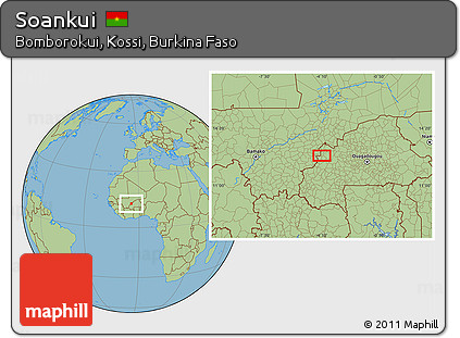Savanna Style Location Map of Soankui