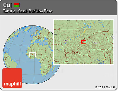 Savanna Style Location Map of Gui
