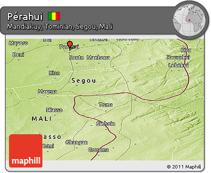 Physical Panoramic Map of Pérahui