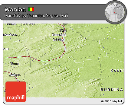 Physical Panoramic Map of Wanian