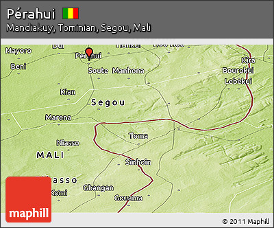 Physical Panoramic Map of Pérahui