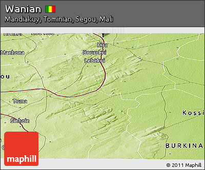 Physical Panoramic Map of Wanian