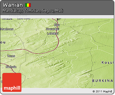 Physical Panoramic Map of Wanian